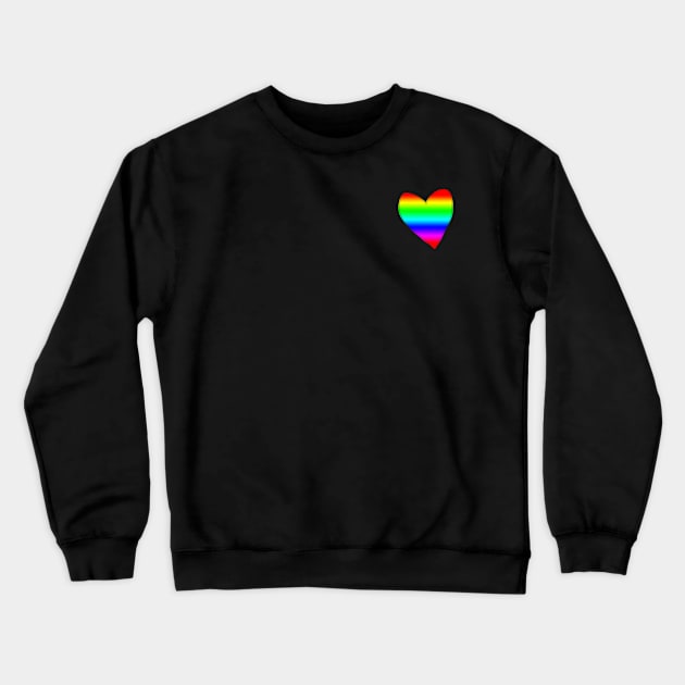 Small Linear Spectrum Rainbow Heart Crewneck Sweatshirt by ellenhenryart